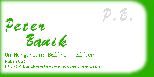 peter banik business card